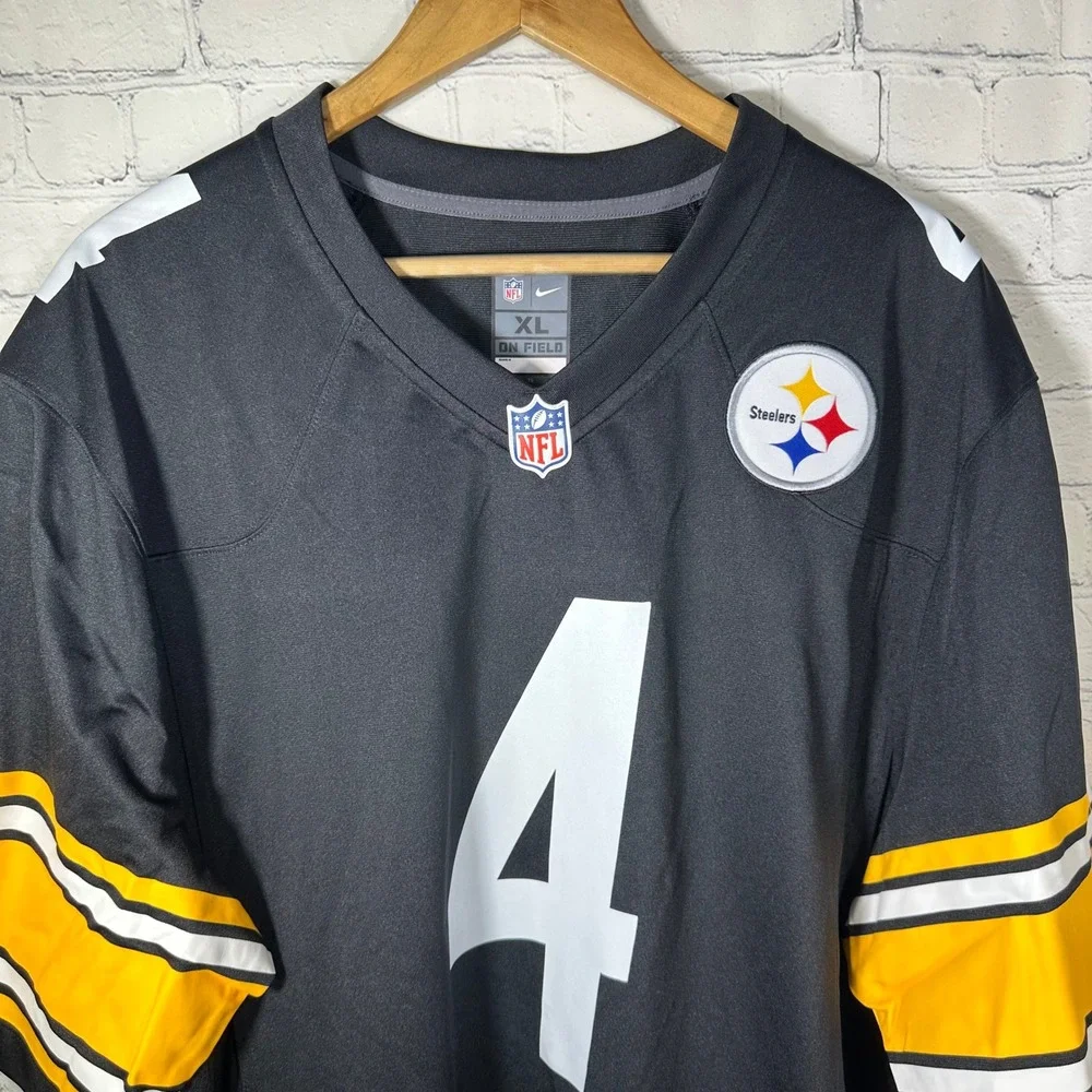 Nike Pittsburgh‎ Steelers Metcalf 4 NFL Jersey Mens XL Black On Field Loose Fit